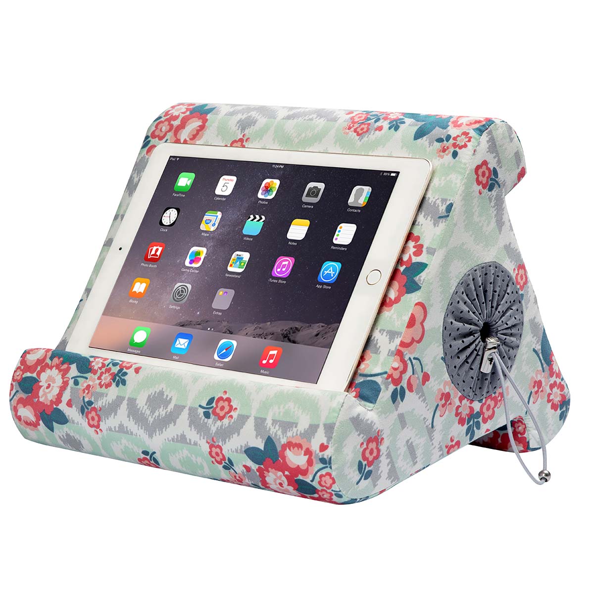 Flippy Cubby - Tablet Pillow Stand and iPad Holder for Lap, Desk and Bed - Multi-Angle with Storage - Compatible with Kindle, Fire, Books iPad Pro 12.9, 10.9, 10.2, Air, Mini, Samsung Galaxy