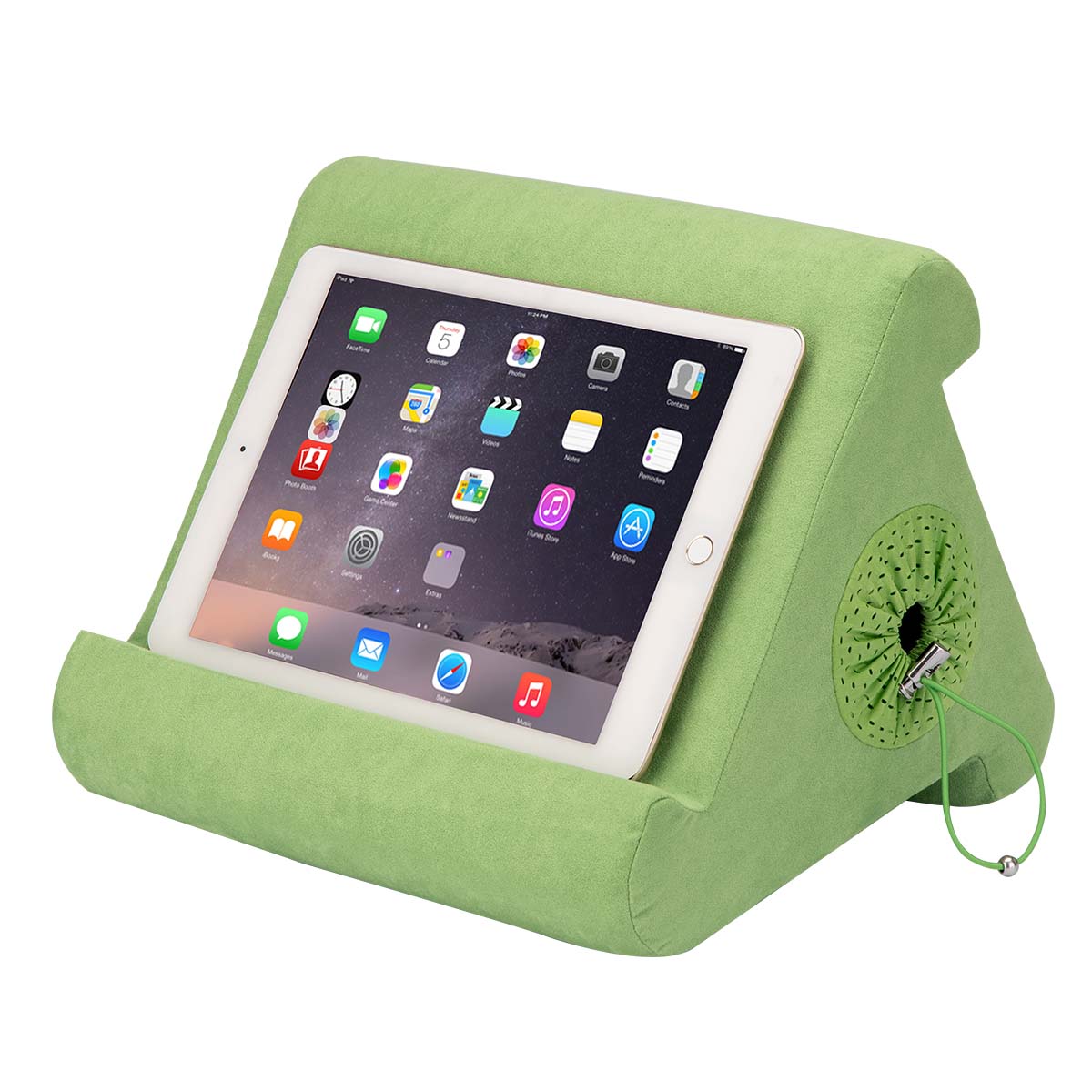 Flippy Cubby - Tablet Pillow Stand and iPad Holder for Lap, Desk and Bed - Multi-Angle with Storage - Compatible with Kindle, Fire, Books iPad Pro 12.9, 10.9, 10.2, Air, Mini, Samsung Galaxy
