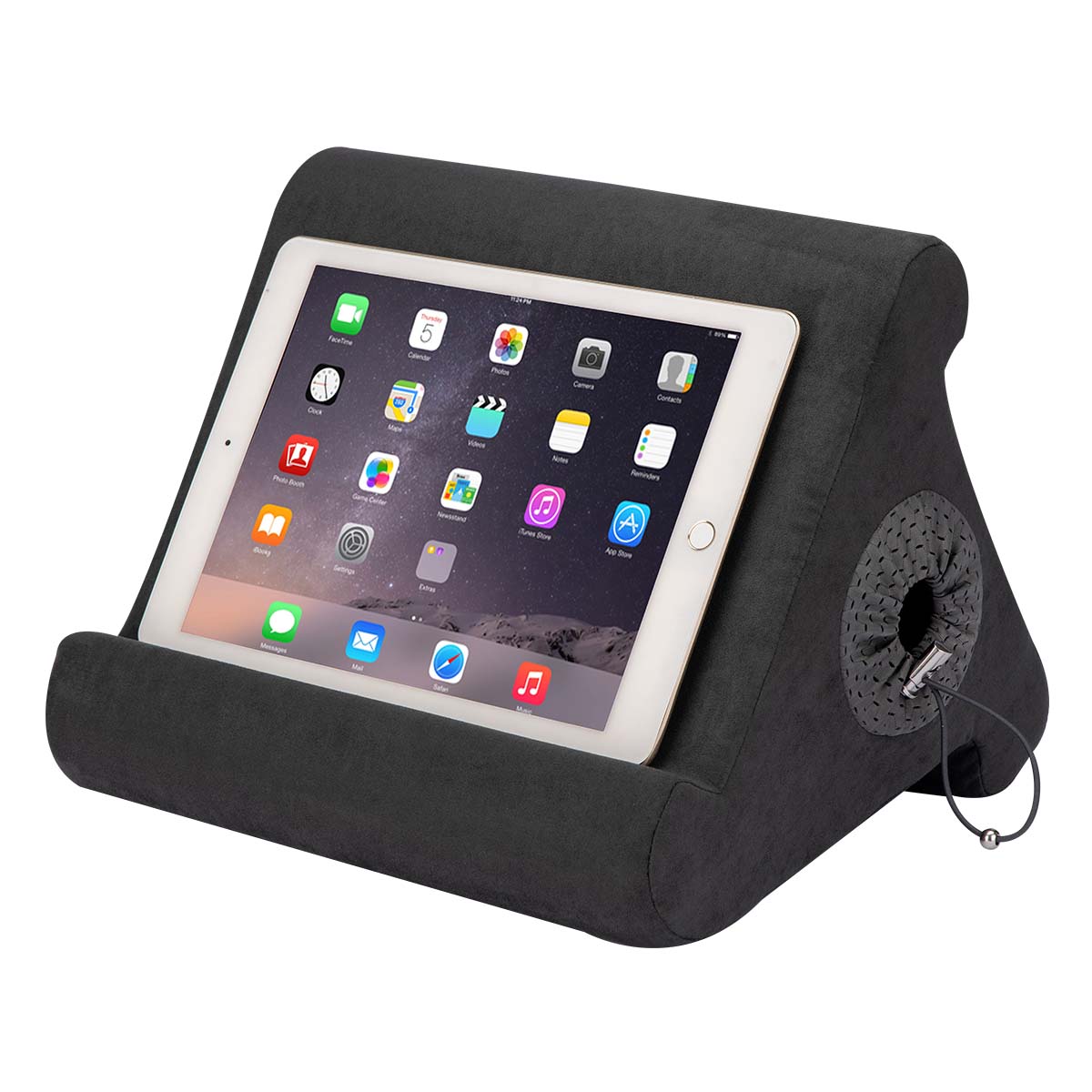 Flippy Cubby - Tablet Pillow Stand and iPad Holder for Lap, Desk and Bed - Multi-Angle with Storage - Compatible with Kindle, Fire, Books iPad Pro 12.9, 10.9, 10.2, Air, Mini, Samsung Galaxy