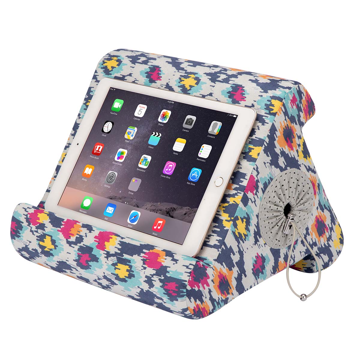 Flippy Cubby - Tablet Pillow Stand and iPad Holder for Lap, Desk and Bed - Multi-Angle with Storage - Compatible with Kindle, Fire, Books iPad Pro 12.9, 10.9, 10.2, Air, Mini, Samsung Galaxy