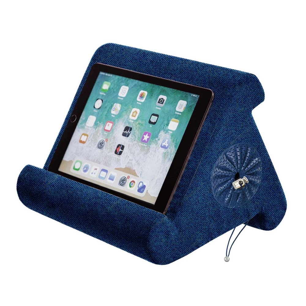 Flippy Cubby - Tablet Pillow Stand and iPad Holder for Lap, Desk and Bed - Multi-Angle with Storage - Compatible with Kindle, Fire, Books iPad Pro 12.9, 10.9, 10.2, Air, Mini, Samsung Galaxy