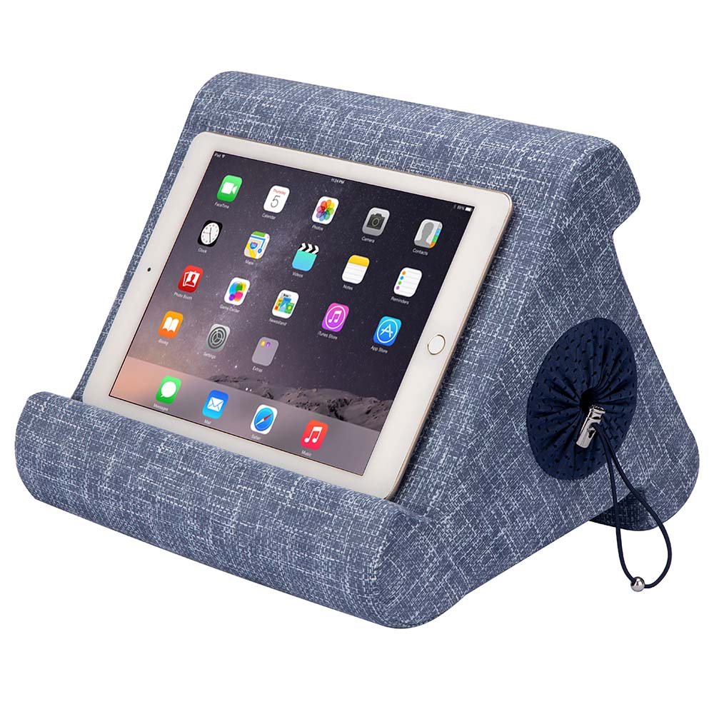 Flippy Cubby - Tablet Pillow Stand and iPad Holder for Lap, Desk and Bed - Multi-Angle with Storage - Compatible with Kindle, Fire, Books iPad Pro 12.9, 10.9, 10.2, Air, Mini, Samsung Galaxy