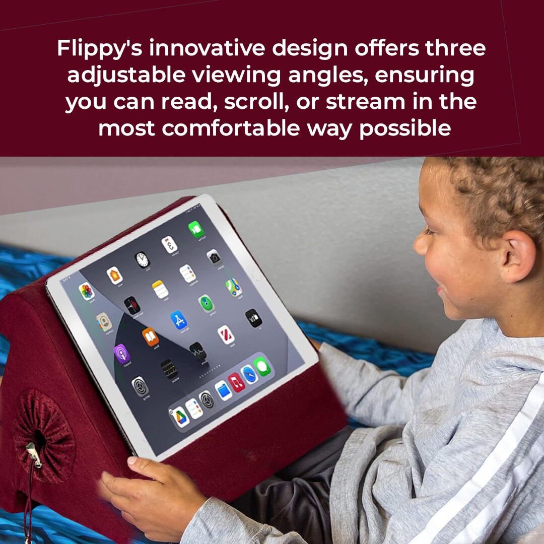 Flippy. The Original, Patented. Best. Tablet. Stand. Multi-Angle Holder Lap, Desk, Bed - Compatible with tablets, Kindle, iPad, Air, Galaxy