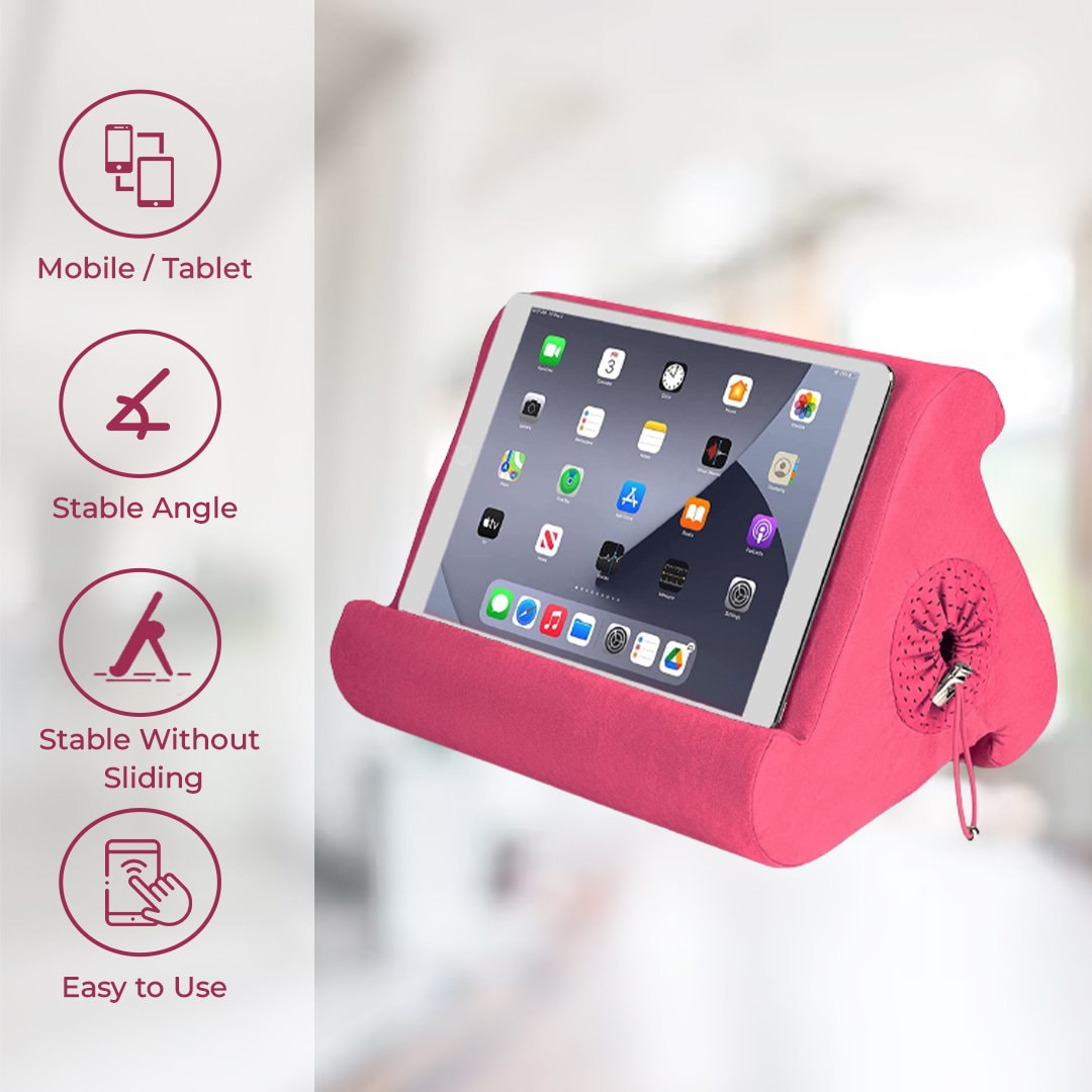 Flippy 2024. The Original, Patented. Best. Tablet. Stand. Multi-Angle Holder Lap, Desk, Bed - Compatible with tablets, Kindle, iPad, Air, Galaxy. Carrying strap and storage cubby.